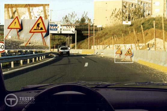 Pergunta IMT: Um destes sinais verticais indica que existem obras no local?
