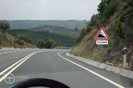 Pergunta IMT: Uma descida perigosa com 8% de inclinação significa que: