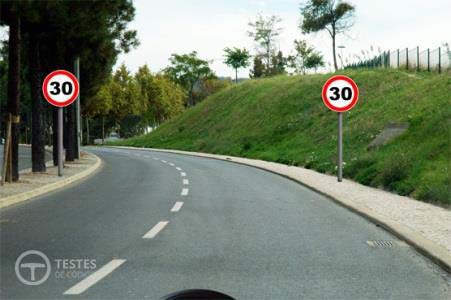 Pergunta IMT: O sinal vertical permite circular à velocidade de 40 km/h?