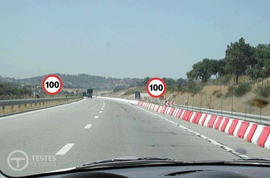 Pergunta IMT: Perante o sinal vertical: