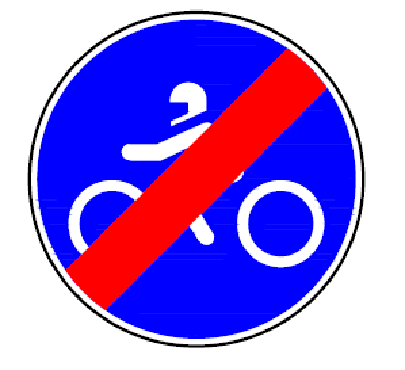 D11c - Fim da via obrigatória para motociclos